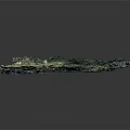 Colorful Irregular Terrain Model With Green Blue Gold Hues Rolling Mountains And Gullies