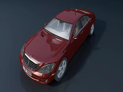 Red Luxury Sedan With Streamlined Design Glossy Exterior And Silver Alloy Wheels 3d model