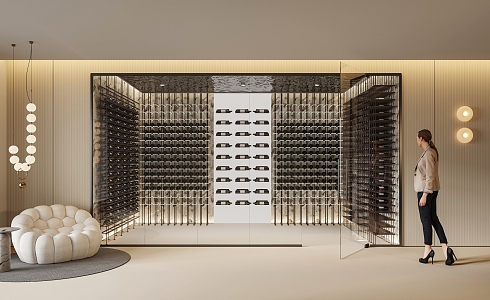 Modern Wine Cellar Metal Wine Rack 3d model