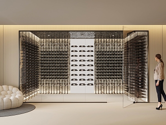 Modern Wine Cellar Metal Wine Rack 3d model