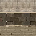 Natural Stone And Wooden Wall Panels With Layered Textures And Rustic Design Elements 3d model