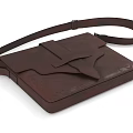 Brown Leather Shoulder Bag With Sleek Design And Folded Flap Closure
