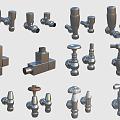 Faucet switch valve hardware tee 3d model