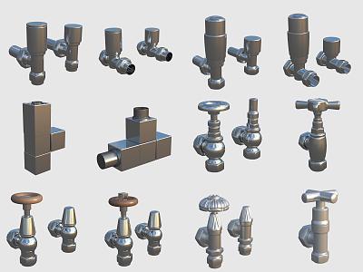 Faucet switch valve hardware tee 3d model