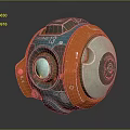 Orange And Blue Mechanical Signal Device With Circular Design Lens And Signal 13