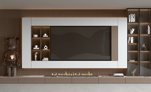 Modern TV background wall TV background wall integrated cabinet 3d model