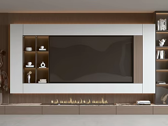 Modern TV background wall TV background wall integrated cabinet 3d model