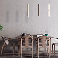 New Chinese Tea Table and Chair Dining Table 3d model
