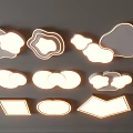 Simple atmosphere high-end living room lamp bedroom lamp ceiling lamp square round geometric shape lamp combination 3d model