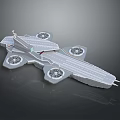 Fighter Jet 3D Model with Streamlined Design Multiple Engines and Gray Metallic Texture