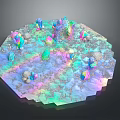Colorful Octagonal Decorative Ornament Set With Crystal Gemstone Pieces And Glittering Texture
