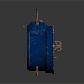Blue Retro Alarm Clock With Copper Bells Handle Legs And Classic Clock Face Design