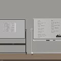 Two Whiteboards With Handwritten Notes Charts And Markers On Trays And Stands