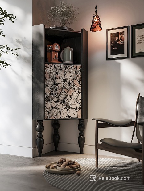 French Retro Corner Cabinet Triangle Cabinet texture