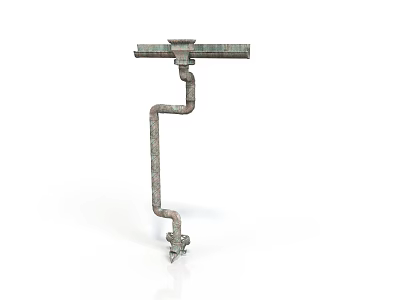 Industrial Metal Pipe Equipment With Curved Structure And Connecting Parts 3d model