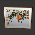 Decorative Wooden Picture Frame With Colorful Floral Artwork For Home Decoration