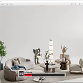 Modern sofa coffee table combination 3d model