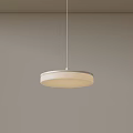 Modern Minimalist Ceiling Pendant Light With Round Beige Lampshade For Indoor Living Space
