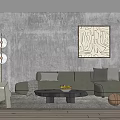 Modern sofa coffee table combination 3d model