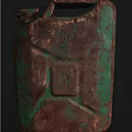 Rusty Green Industrial Fuel Canister With Aged Metal Surface For Storage Use