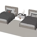 Modern single bedside table 3d model