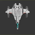 Futuristic Sci-Fi Spaceship Model With Silver Metallic Body And Transparent Cockpit