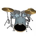 Silver Professional Drum Set With Cymbals Stands And Quality Musical Equipment