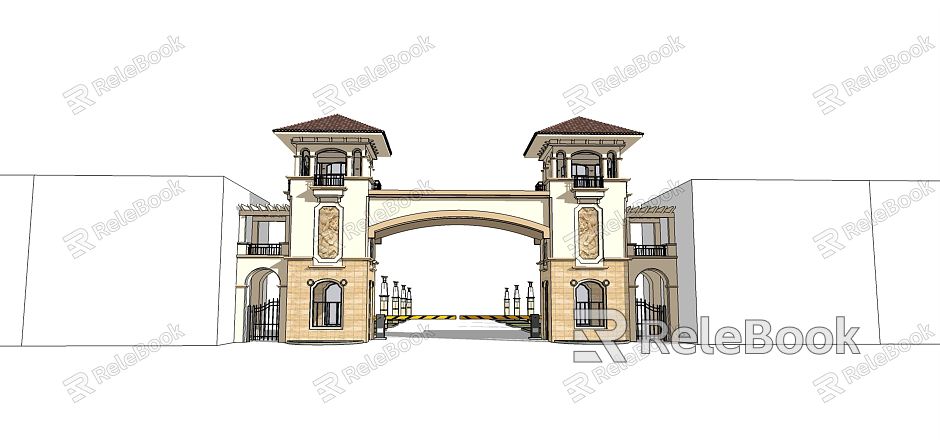 European-style Gate Entrance Gate Outdoor Arc de Triomphe Architecture Halal model