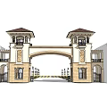 European-style Gate Entrance Gate Outdoor Arc de Triomphe Architecture Halal 3d model