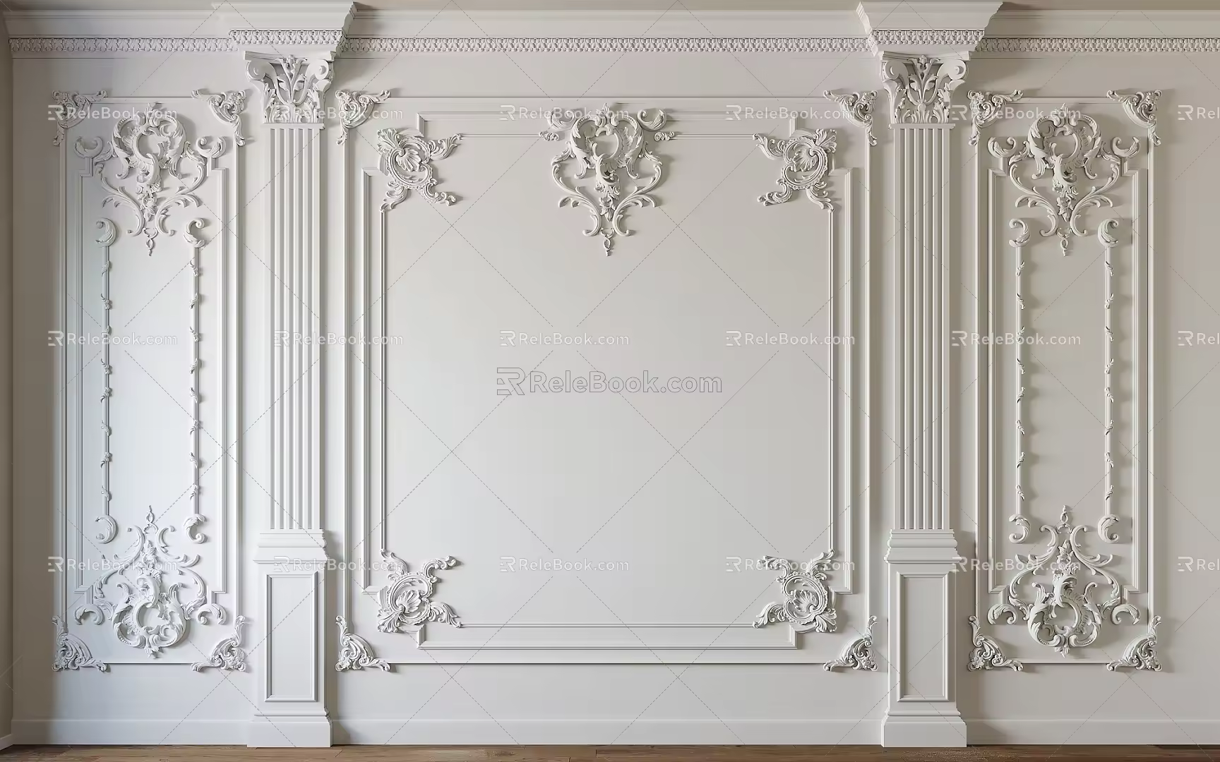 European-style lines carved lines 3d model