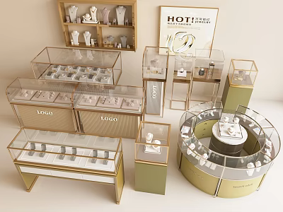 Modern Jewelry Store Jewelry Booth Trade Show Counter Jewelry Counter Glass Booth Jewelry Cabinet 3d model