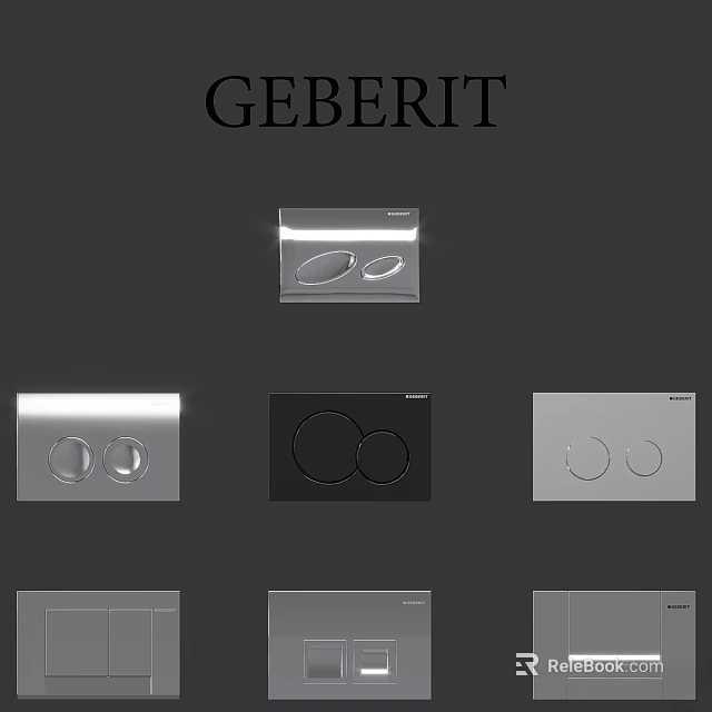 Geberit Modern Flush Plates With Round Design In Various Colors For Bathroom Use 3d model 