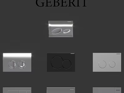 Geberit Modern Flush Plates With Round Design In Various Colors For Bathroom Use 3d model