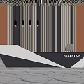 Modern reception desk 3d model