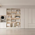Modern White Storage Cabinets with Washing Machine Dryer and Organized Home Storage