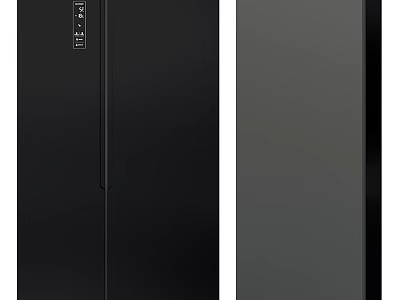 Sleek Modern Black Refrigerator Freezer With Smooth Surface And Contemporary Design 3d model