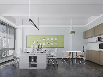 Modern Public Office District Teachers' Office 3d model