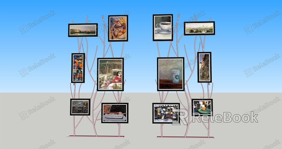 Modern photo wall model