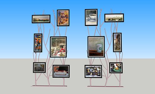 Modern photo wall 3d model