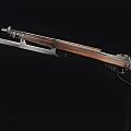 Classic Bolt Action Rifle With Wooden Stock Metal Barrel And Sharp Bayonet