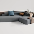 Modern Multiplayer Sofa Shaped Sofa Double Sofa 3d model