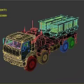 Green Military Truck With Heavy Duty Wheels And Multiple Rocket Launcher System
