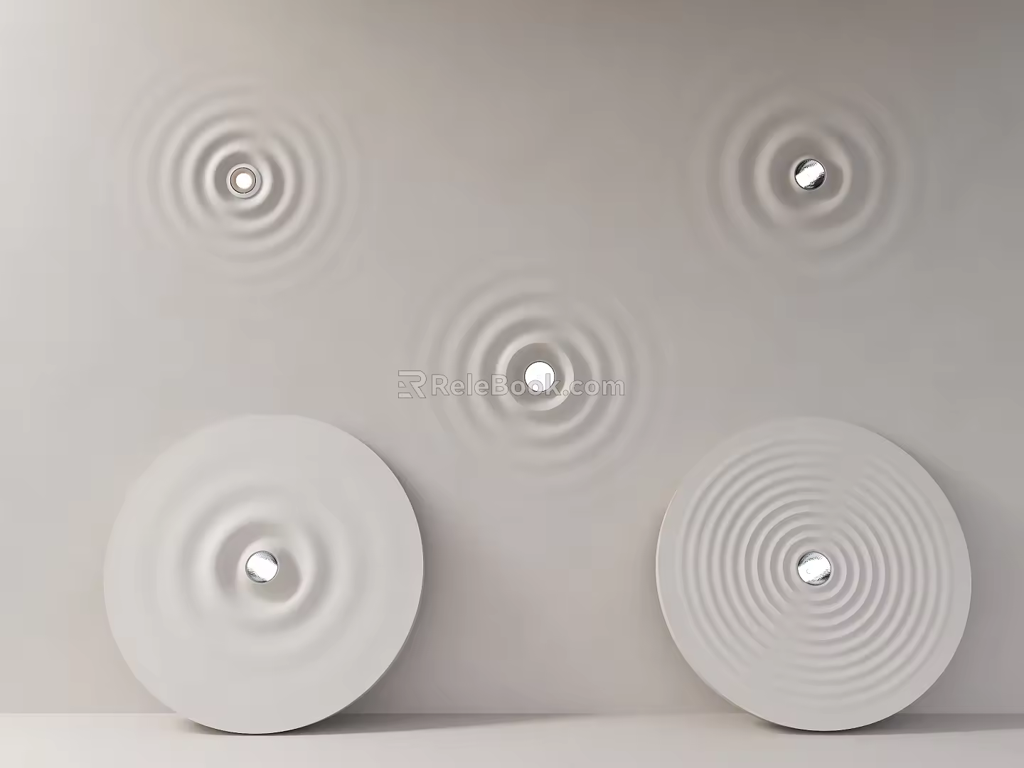 Water ripple lamp projection Flos ripple downlight spotlight embedded gypsum board downlight spotlight simple European gypsum lamp corrugated integrated gypsum lamp modern water ripple downlight 3d model