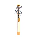 Modern Wooden Wall Clock With Black Gear Design And Hanging Pendulum Decor