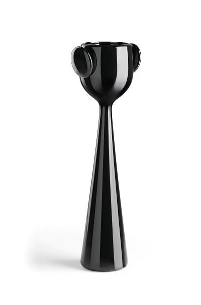 Black Modern Decorative Ornament Set With Tall Sleek Conical Design 3d model