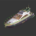 Modern Luxury Yacht With Sleek Design And Deck 3d model