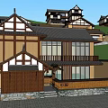 Traditional Ancient Architecture Exterior With Surrounding Green Trees And Colorful Floral Gardens