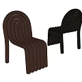 Modern Stylish Leisure Chairs With Curved Tube Structure In Brown And Dark Gray