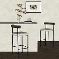 Nordic Bar Chair Combination Bar Chair Bar Stool Bar Vase Ornaments 3d model