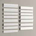 White Line Moldings Arranged Neatly On Gray Background For Decorative